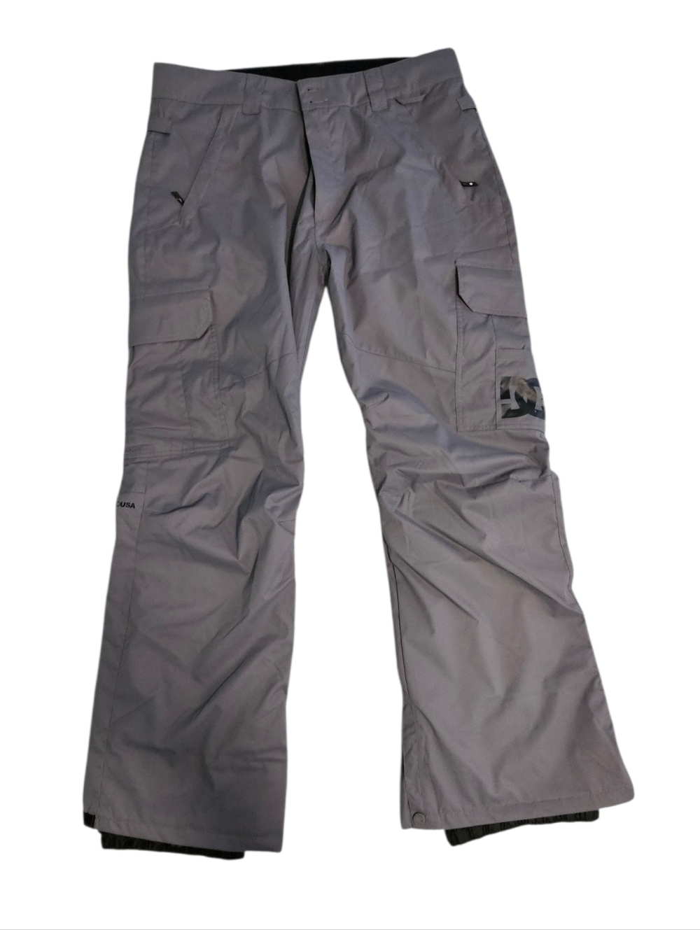 Men's DC Insulated Grey Waterproof Snow Pants, XXL